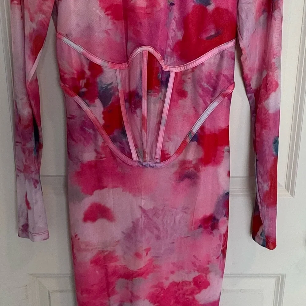 Bardot Lena Mesh Midi Dress – Bodycon Sheer Mesh Overlay Size small - Picture 2 of 3